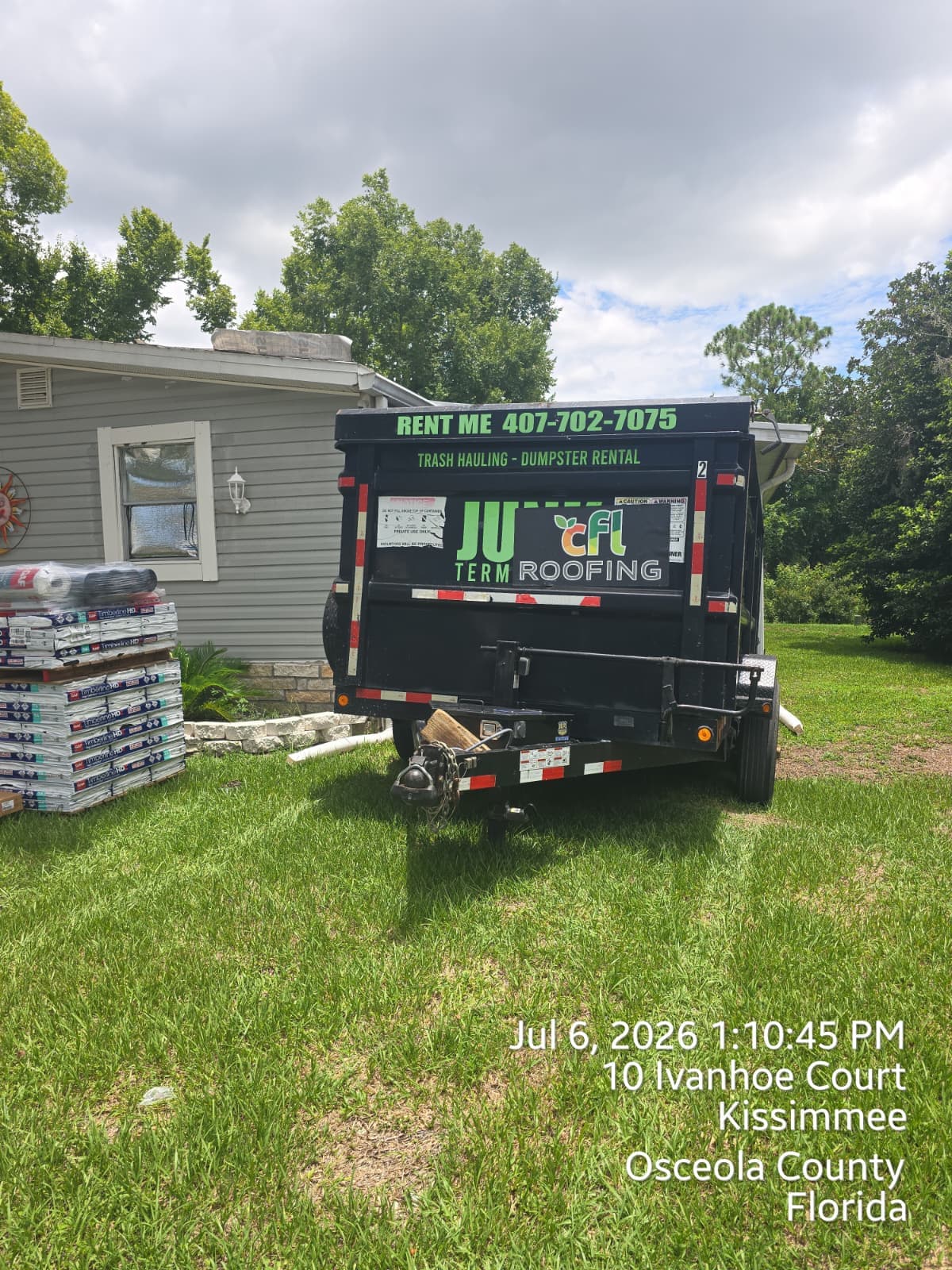 Junk Terminator dumpster delivered in Osceola County, FL